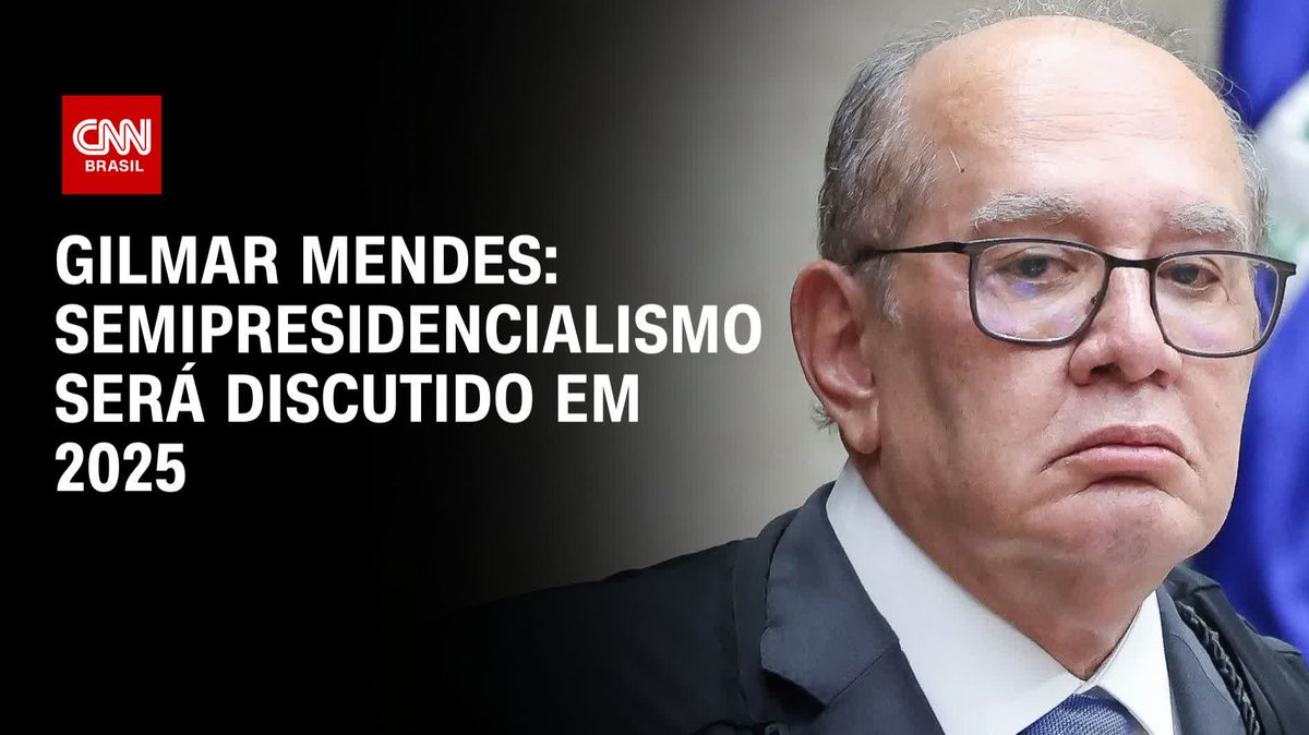 O ministro do Supremo Tribunal Federal (STF) Gilmar Mendes afirmou, nesta quinta-feira (23), que a adoção do sistema semipresidencialista no Brasil é um tema que “está na agenda de 2025” e sobre o qual a Corte terá de se debruçar. #CNNArena