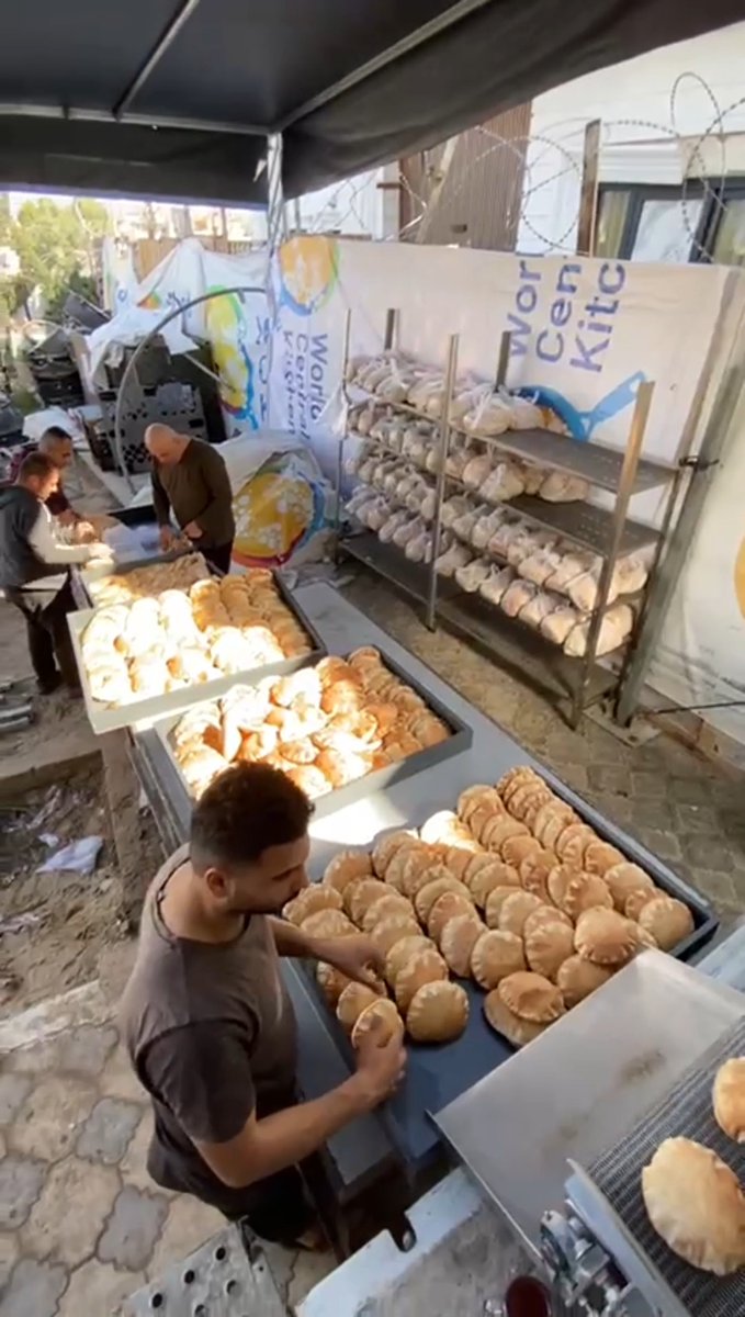 Introducing the newest member of the WCK fleet in Gaza: our Mobile Bakery! This powerhouse food truck can bake 3,000 loaves of pita bread per hour. The Kingdom of Jordan supported the building and transport of the truck, which could help make a big difference for the meals of the people it serves. #ChefsForGaza