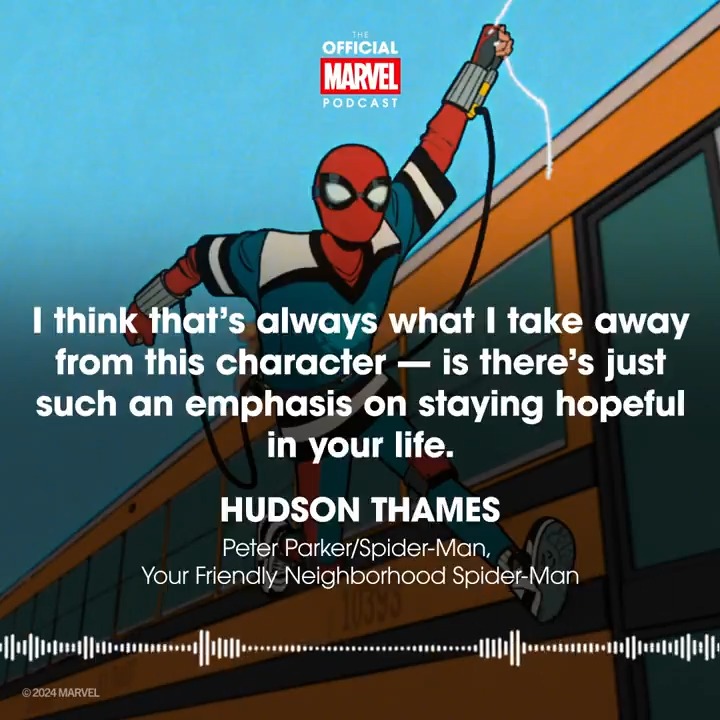 A new Spider-Man is swinging through town! Hudson Thames, the voice of Peter Parker, discusses the new series on The Official Marvel Podcast: 🎧 Marvel Animation’s #YourFriendlyNeighborhoodSpiderMan begins streaming January 29 on Disney+.