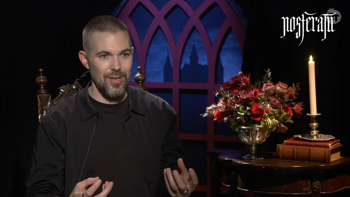 Robert Eggers talks designing Count Orlok's look in #Nosferatu. The film is Oscar nominated for Makeup and Hairstyling, Costume Design, and Production Design.