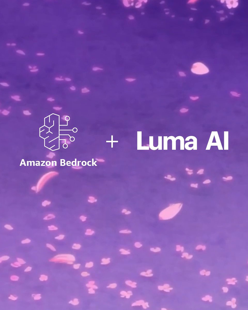 Ray2 by Luma is now in #AmazonBedrock! 🚀 Create stunning video content w/ 10x more power &amp; pixel-perfect tracking. One API call = endless creative possibilities. Ready to revolutionize your video generation? Try it now! #AWS 👉