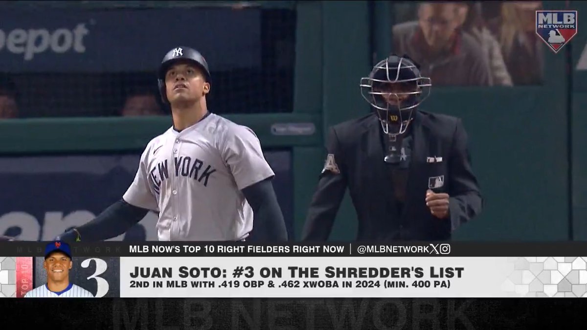 The #Top10RightNow always needs a little Soto shuffle! Juan Soto is the #3 right fielder in the sport according to The Shredder.