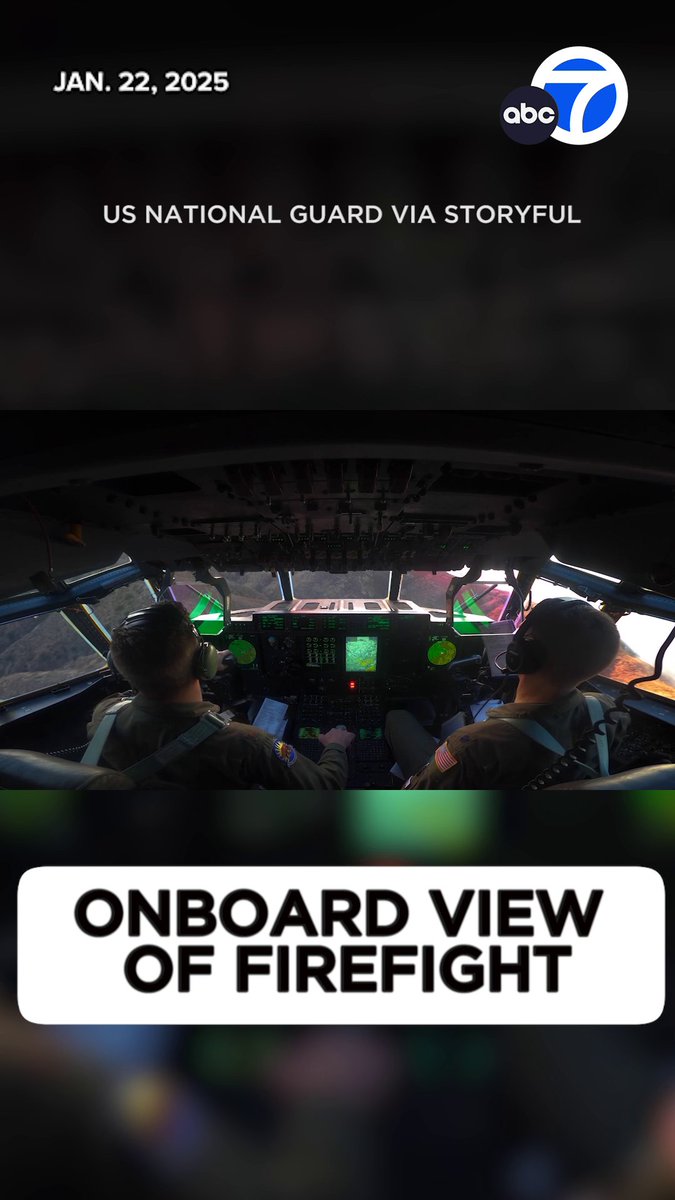 The National Guard has released footage from inside the cockpit of a firefighting plane dropping retardant on the Hughes Fire.