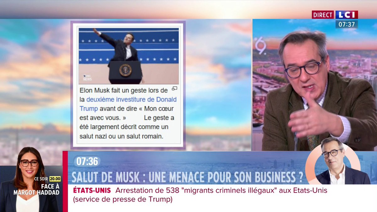 🔴 Salut du Musk : une menace pour son business ? 👉 "Ces polémiques n'ont pas tellement d'impacts sur son business. Il ne regarde que les cours de bourse. L'action Tesla était à 430 dollars le 20 janvier, 412 aujourd'hui. L'action X remonte." ➡️ Décryptage de FRANCOIS CLEMENCEAU