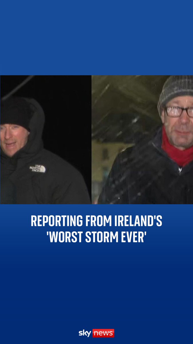 Rare red weather warnings issued in Ireland and Scotland as Storm Eowyn hits. Sky’s Ireland correspondent Stephen Murphy reports from County Clare where “more than half a million homes are already without power”.