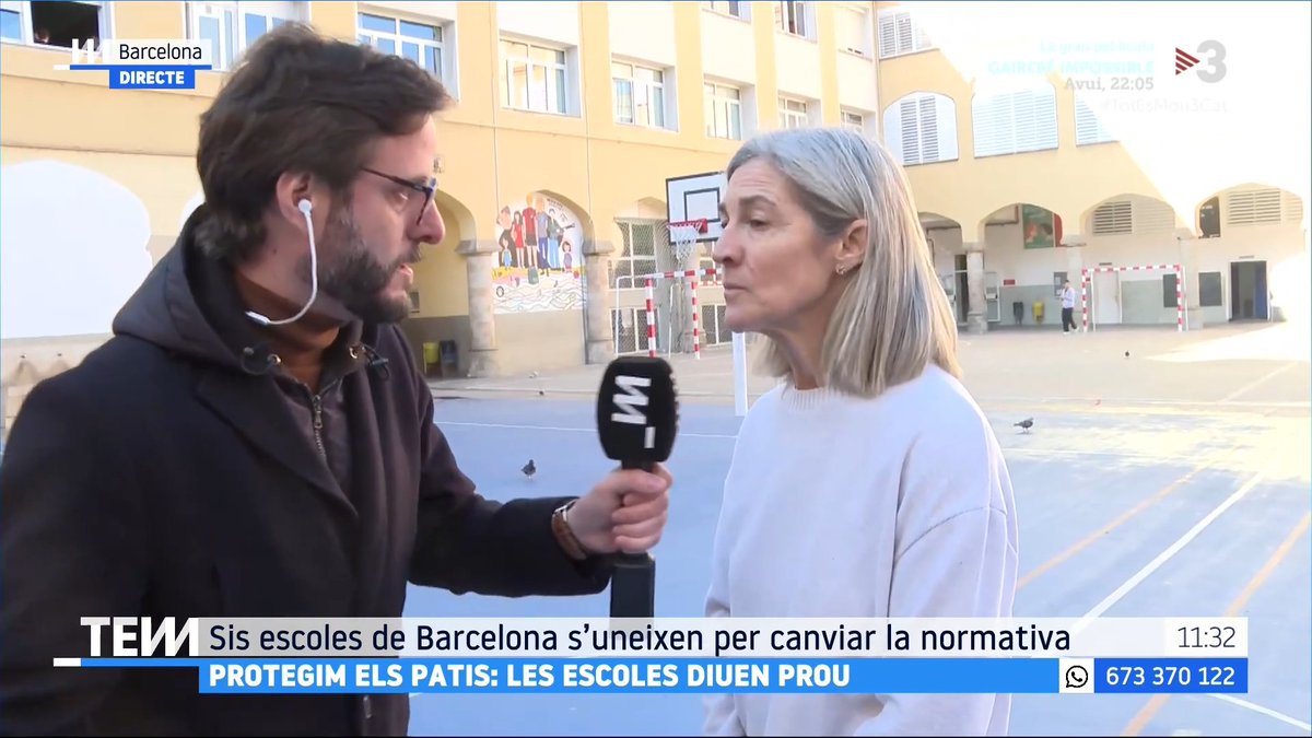 🔴 Les escoles diuen prou "No és soroll: és el crit dels infants, el seu joc; és el seu dret. No podem permetre que, per quatre veïns que els molesta es tanquin els patis", Elisenda Lozano, directora Escola Auró #TotEsMou3Cat