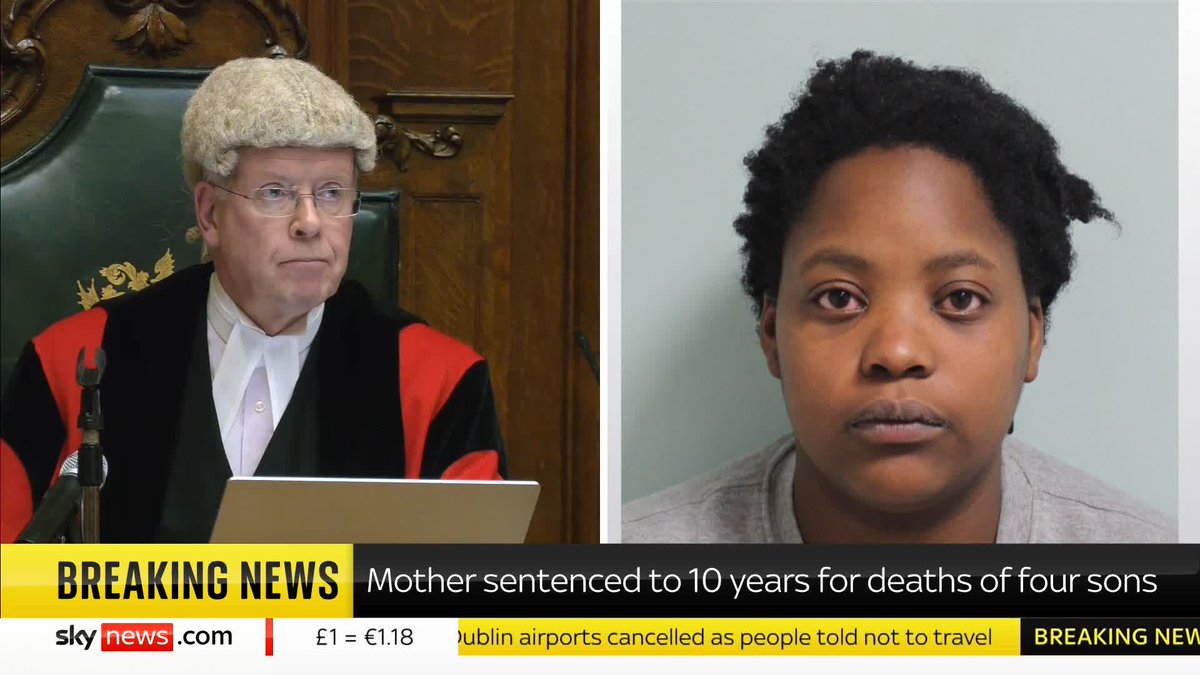 BREAKING: A woman has been sentenced to 10 years in prison for the deaths of her four sons, who were killed in a housefire after she went to a supermarket. Live updates ➡️ 📺 Sky 501 and YouTube