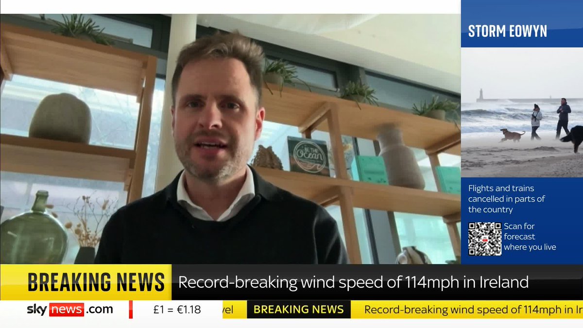"It was a wild night here last night" Owner of the Armada Hotel in West Clare, John Burke talks to Sarah-Jane Mee about the intensity of Storm Eowyn hitting Ireland overnight and into this morning Live updates ➡️ 📺 Sky 501, Freeview 233 and YouTube