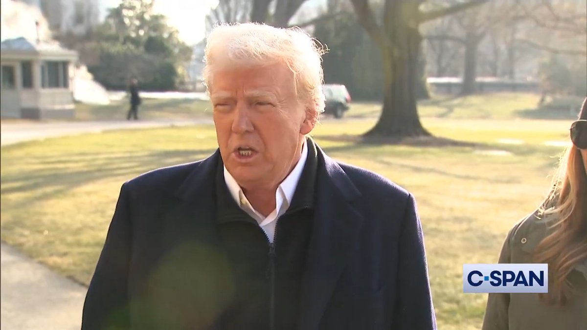 President Trump speaks to the media as he departs for North Carolina and California.