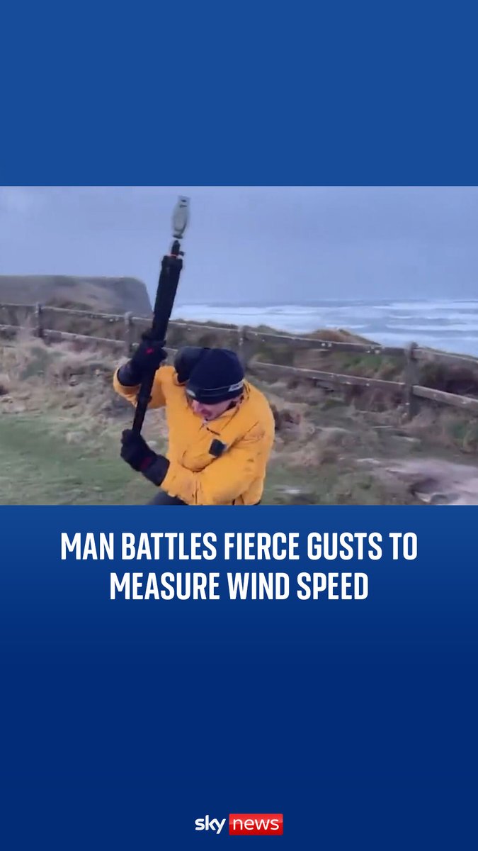The Weather and Radar team battled Storm Eowyn's 118mph gusts while trying to measure wind speeds on the coast of County Clare, Ireland. 🇮🇪