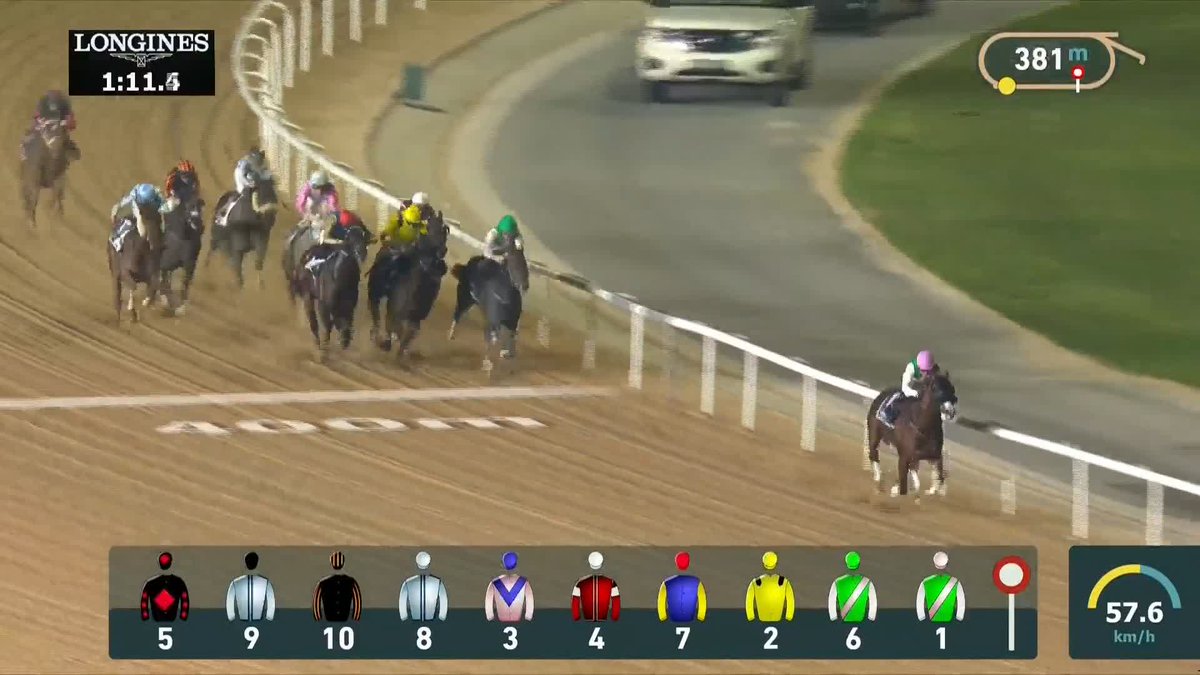 Upset! 🤯 𝐊𝐈𝐍𝐆 𝐆𝐎𝐋𝐃, running on the dirt for the first time, defeats LAUREL RIVER - the joint-IFHA's Longines World's Best Racehorse Rankings and Dubai World Cup hero - in the Longines Watch Co. Firebreak Stakes 🏆 What a success for Nicolas Caullery and Adrie de Vries .. #FashionFriday | #DubaiCarnival