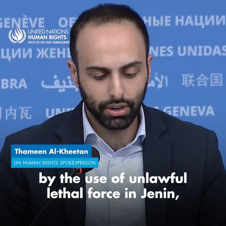 UN Human Rights Chief Volker Türk deeply concerned by Israel's use of unlawful lethal force in #Jenin, calls for an end to the violence as well as to all settlement expansion in the occupied #WestBank as rapidly as possible.