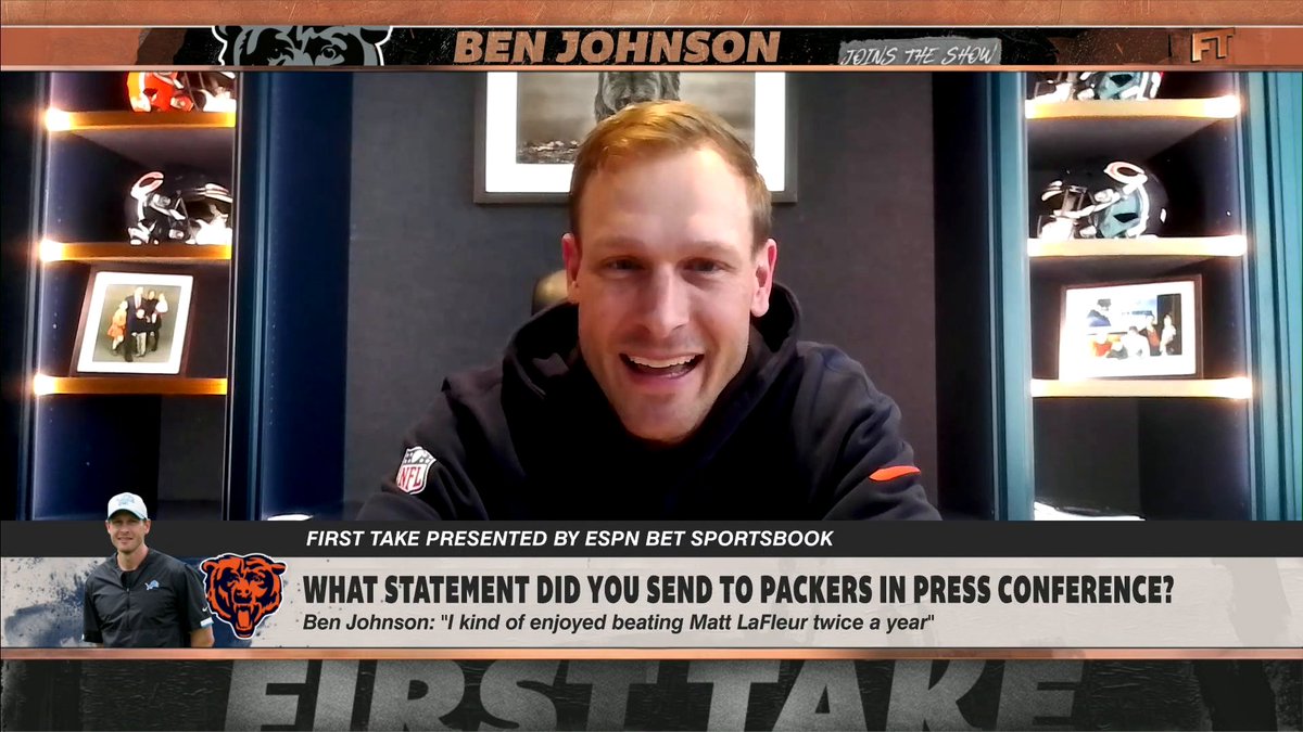 "We're gonna get their best shot, and we're gonna give them our best shot." 😤 Bears HC Ben Johnson on saying he "kind of enjoyed beating" Packers HC Matt LaFleur twice a year when he was with the Lions 👀