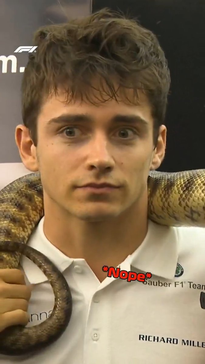 As if making your F1 debut wasn't daunting enough... Charles Leclerc had to charm a snake before his first race 😭 #F1