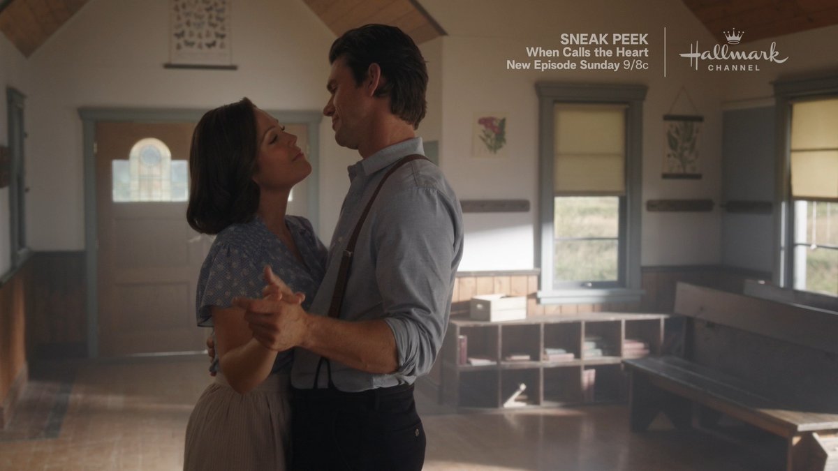 Elizabeth might also have to help Nathan brush up on his dance moves before Allie's big dance party. 🕺💃 Tune in to the new episode of When Calls the Heart Sunday at 9/8c and stream it next day on Hallmark+. #Hearties Erin Krakow Kevin Mcgarry