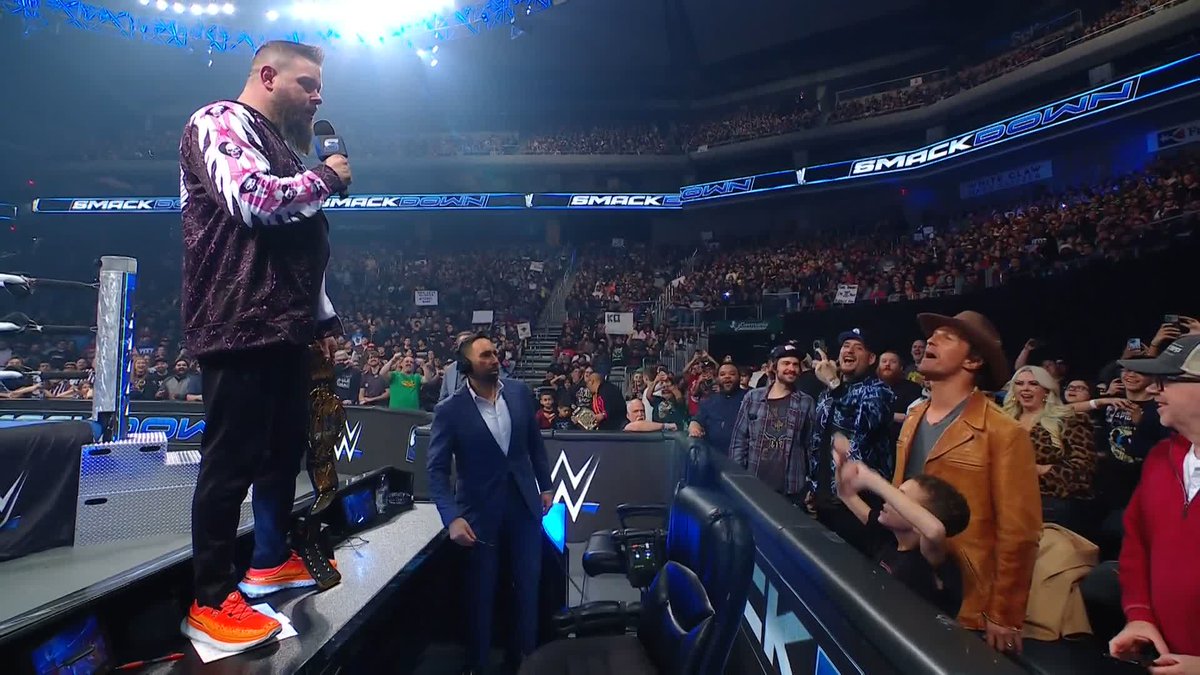 Oh, he's really lost it... Kevin has a bone to pick with Joe Tessitore AND Matthew McConaughey 😳 #SmackDown