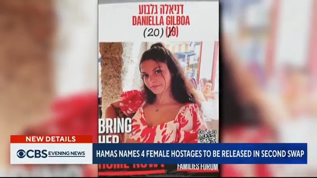 As part of the ceasefire agreement, Hamas says it will release four female Israeli soldiers on Saturday who were abducted during the October 7 terrorist attacks. Israel will also release about 200 Palestinian prisoners and detainees.