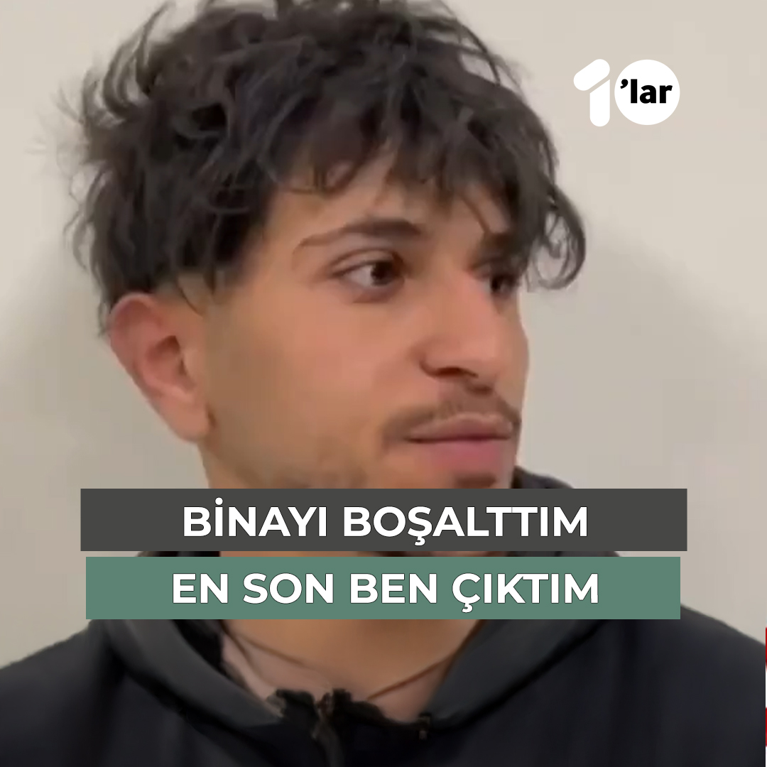 #Konya Selçuklu'da çöken binayı zile basarak tahliye eden Suriyeli genç: ▪️Binayı boşalttım, en son ben çıktım.