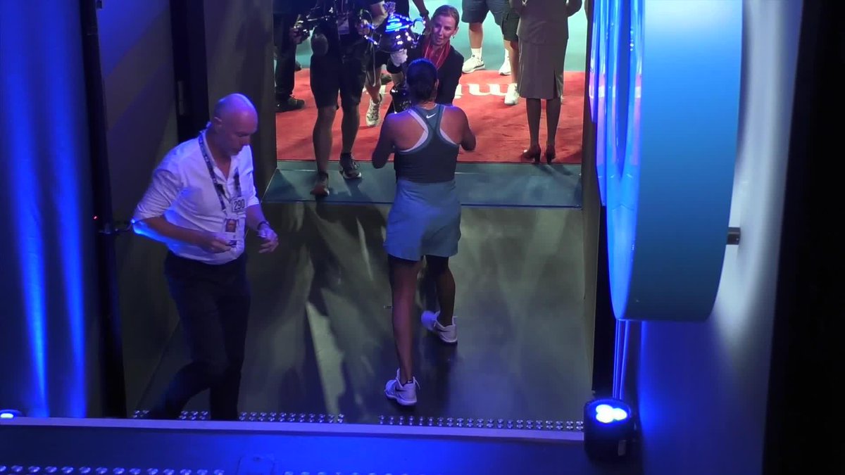 First time down the Walk of Champions as a champion! Enjoy it, @Madison_keys! #AO2025
