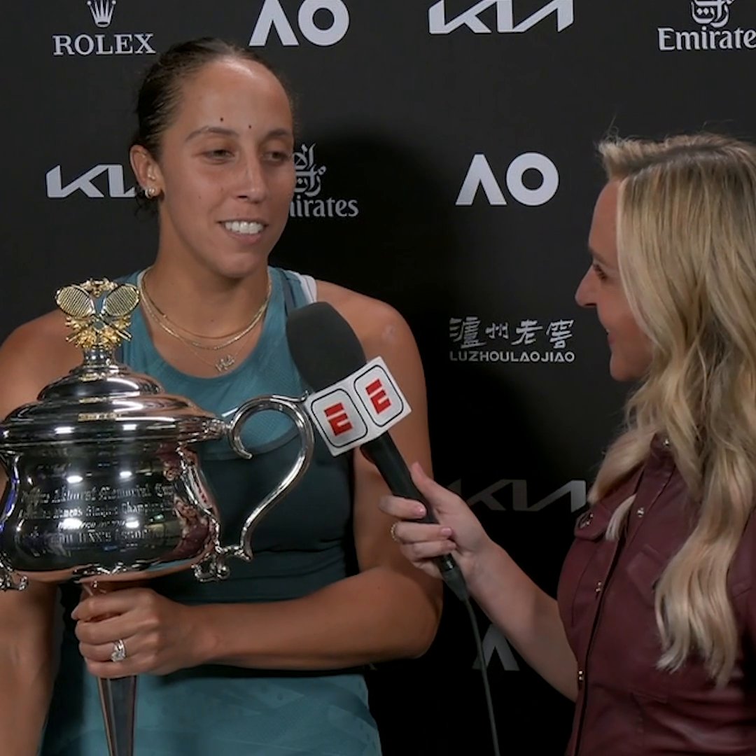 Madison Keys says letting go of the burden of winning a major is what gave her the "ability to actually play for it." 👏 🏆 #AusOpen