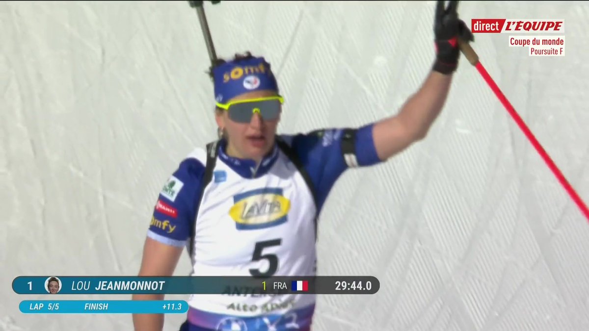 1/ 🇫🇷 Jeanmonnot 2/ 🇫🇷 Simon 3/ 🇩🇪 Preuss 4/ 🇫🇷 Richard 5/ 🇫🇷 Michelon La patrouille de France à Antholz, avec 4 Français parmi les 5 premières #lequipeBIATHLON