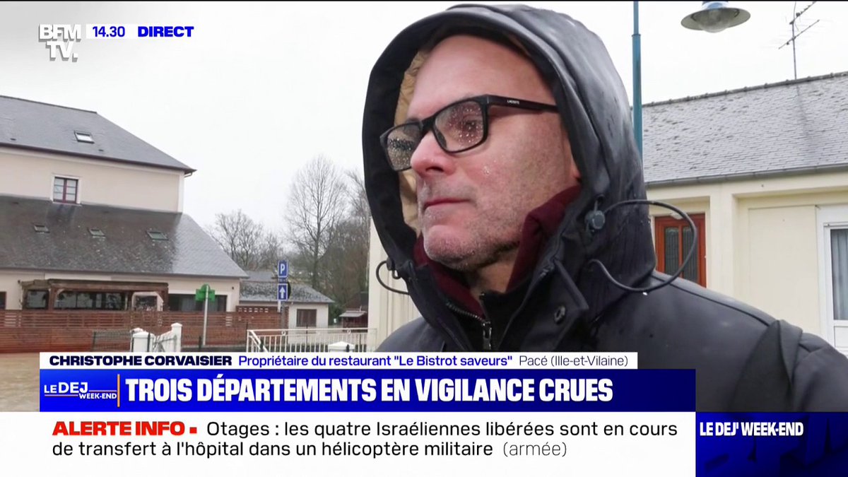 💬 "On ne pouvait plus rien faire donc on a décidé de baisser les bras" ➡ Le propriétaire d'un restaurant à Pacé en Ille-et-Vilaine raconte la montée du niveau de l'eau