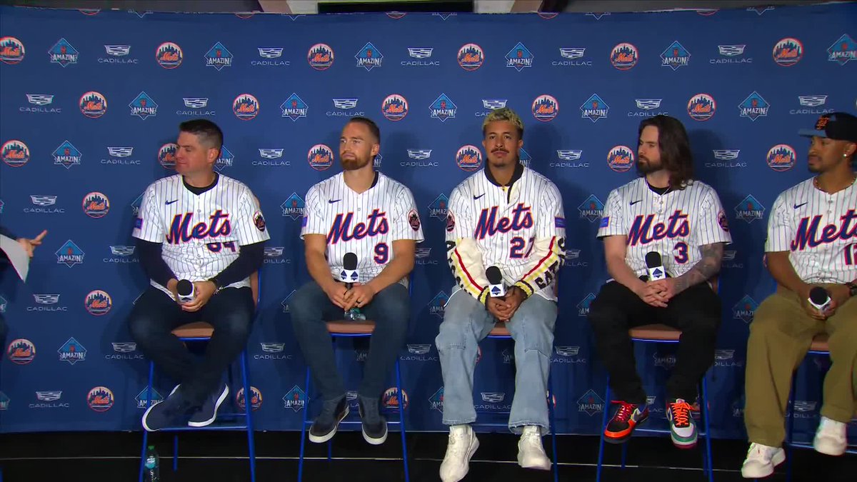 Francisco Lindor gives the stamp of approval to Brandon Nimmo's beard and Mark Vientos' blonde hair 🤣 Steve Gelbs