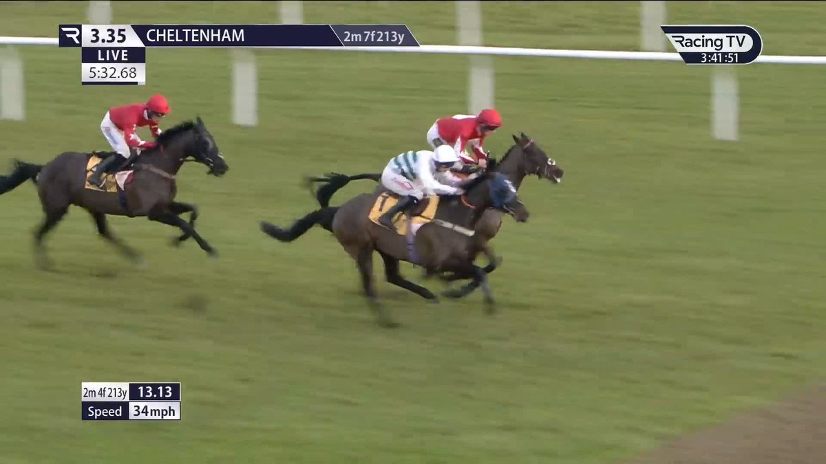 2nd, 2nd, 2nd, 2nd, 1st! GOWEL ROAD takes the Betfair Cleeve Hurdle in a brave front-running display for the Twiston-Davies team