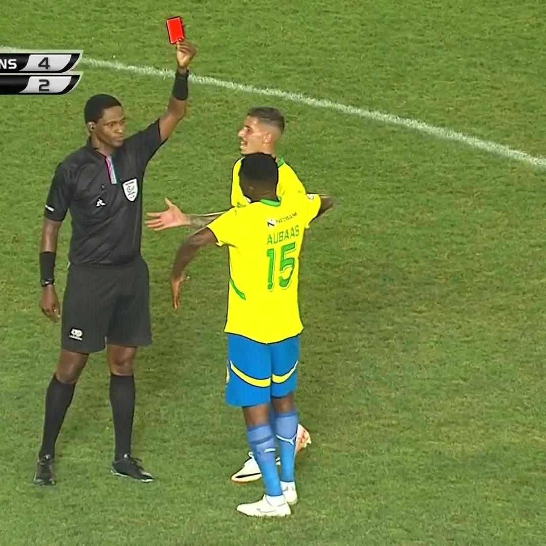 Bathusi Aubaas sees red twice this month 😲🔴🔴 📺 Stream #NedbankCup on DStv: