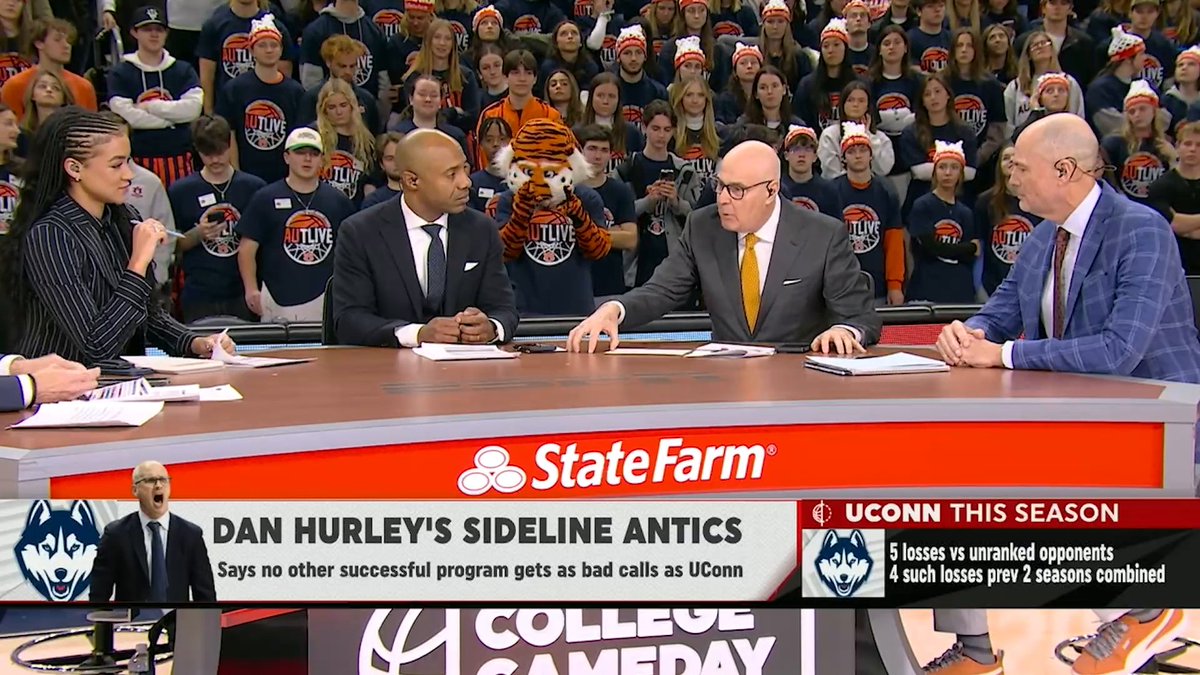 The GameDay crew shares their thoughts on Dan Hurley's recent comments and interactions with officials. Rece Davis Andraya Carter Jay Williams Seth Greenberg Jay Bilas