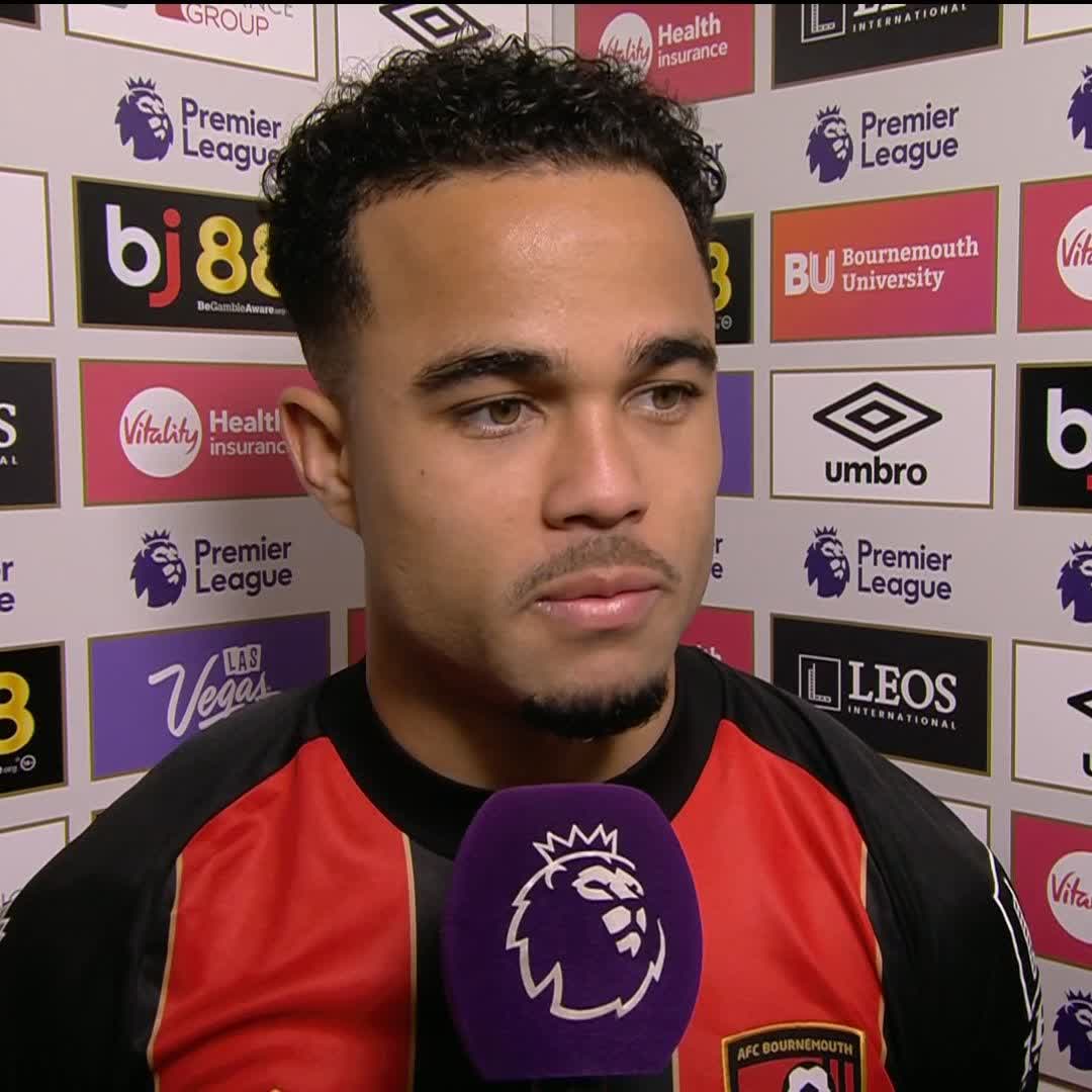 "It would be the cherry on the cake" 🍒😆 Justin Kluivert says Bournemouth's 5-0 win over Nottingham Forest is building belief they can achieve Champions League football ⭐️