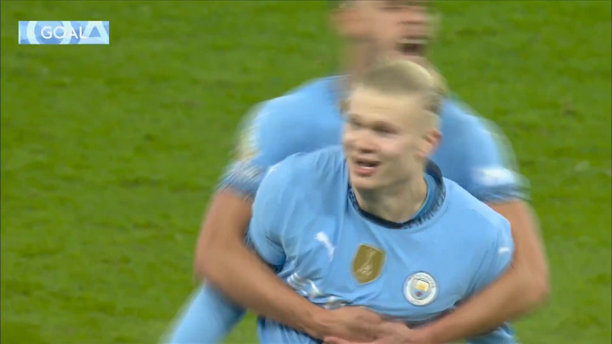 Erling Haaland catches Robert Sanchez off off his line and fires it in! 🎯