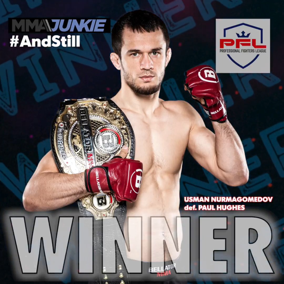 PFL #RoadToDubai results: Usman Nurmagomedov def. Paul Hughes via majority decision (47-47, 48-46, 48-46) Full coverage: