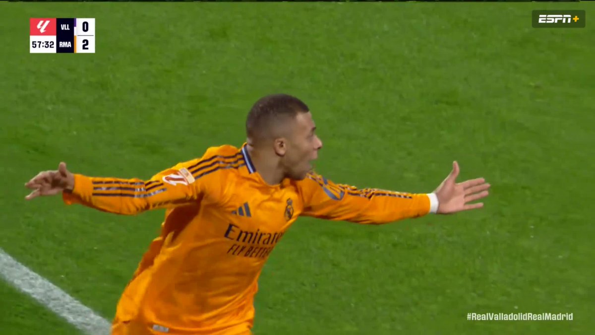 A BRACE FOR KYLIAN MBAPPร ๐ค Rodrygo finds him on the overlap for the assist ๐ค