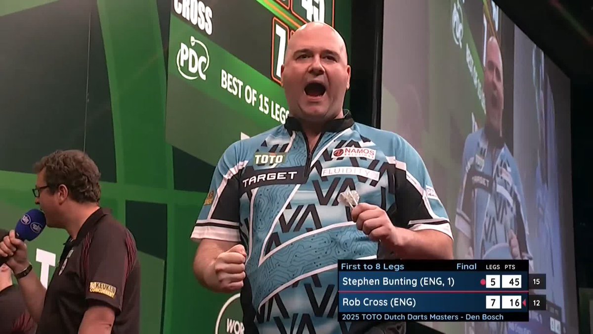 CROSS DELIVERS IN DEN BOSCH! ⚡ Rob Cross is the 2025 Dutch Darts Masters champion! The 2018 World Champion produces a brilliant performance to defeat Stephen Bunting 8-5 and clinch his fifth World Series title! 📺 #DutchDartsMasters