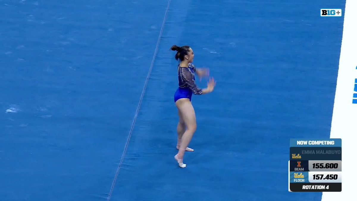 "Yeah. That's the one." Emma Malabuyo with a flawless double pike and a 9.925 score for the Bruins! 💻: B1G+