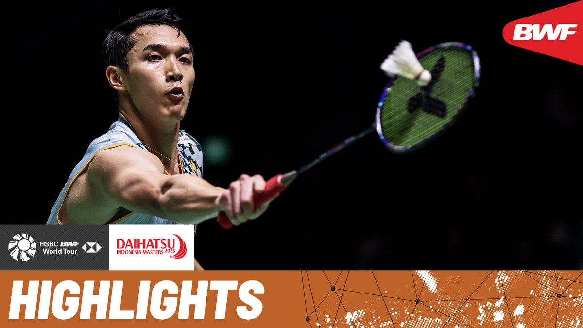 World champion Kunlavut Vitidsarn 🇹🇭 rivals home star Jonatan Christie 🇮🇩. #BWFWorldTour #IndonesiaMasters2025