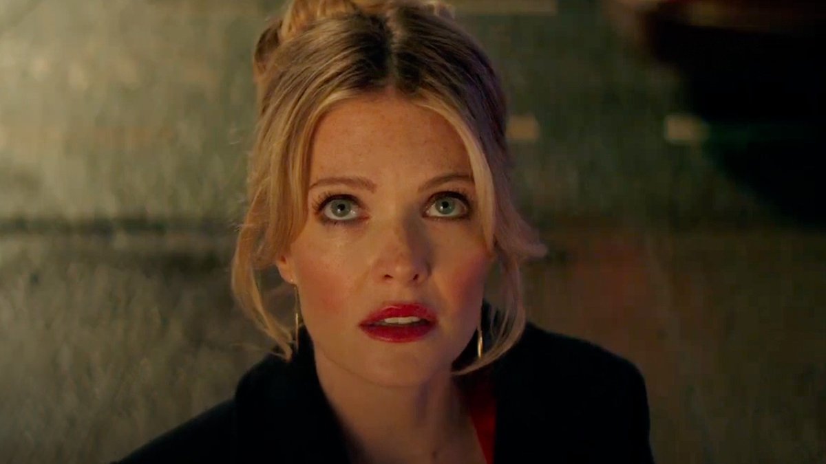 Meghann Fahy and Brandon Sklenar star in the first trailer for Blumhouse's new horror movie #Drop - in theaters April 11.