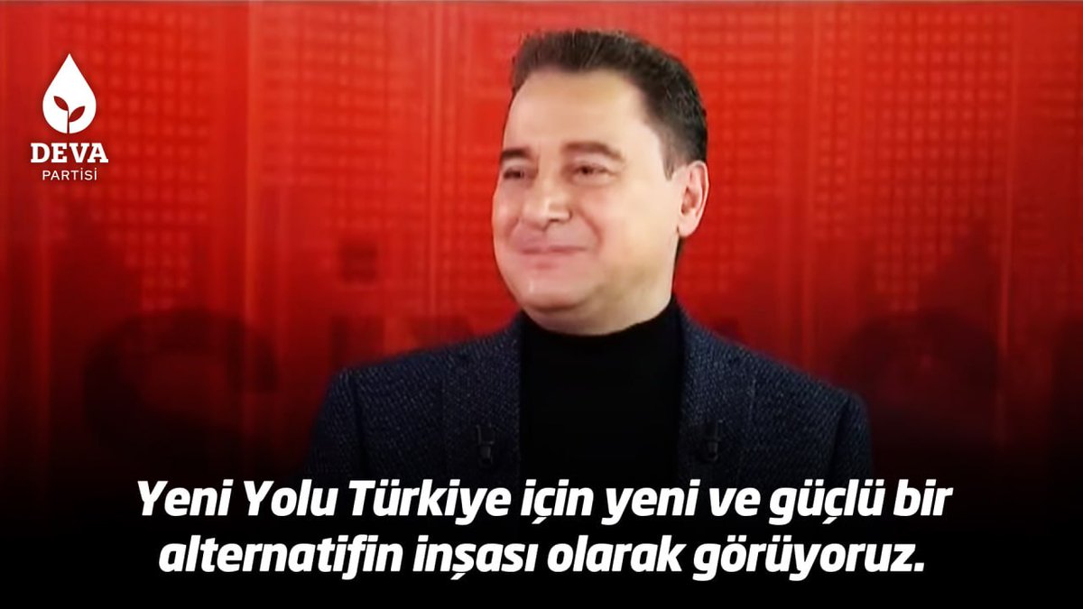 Ali Babacan: "Yeni Yol dediğimiz ve ilk aşamada üç siyasi parti ile başlattığımız süreci, Türkiye için gerçekten yeni ve güçlü bir alternatifin inşası olarak görüyoruz. Amacımız şu: İktidara da mahkûm değilsin, ana muhalefete de kaygıların var ama biz varız."