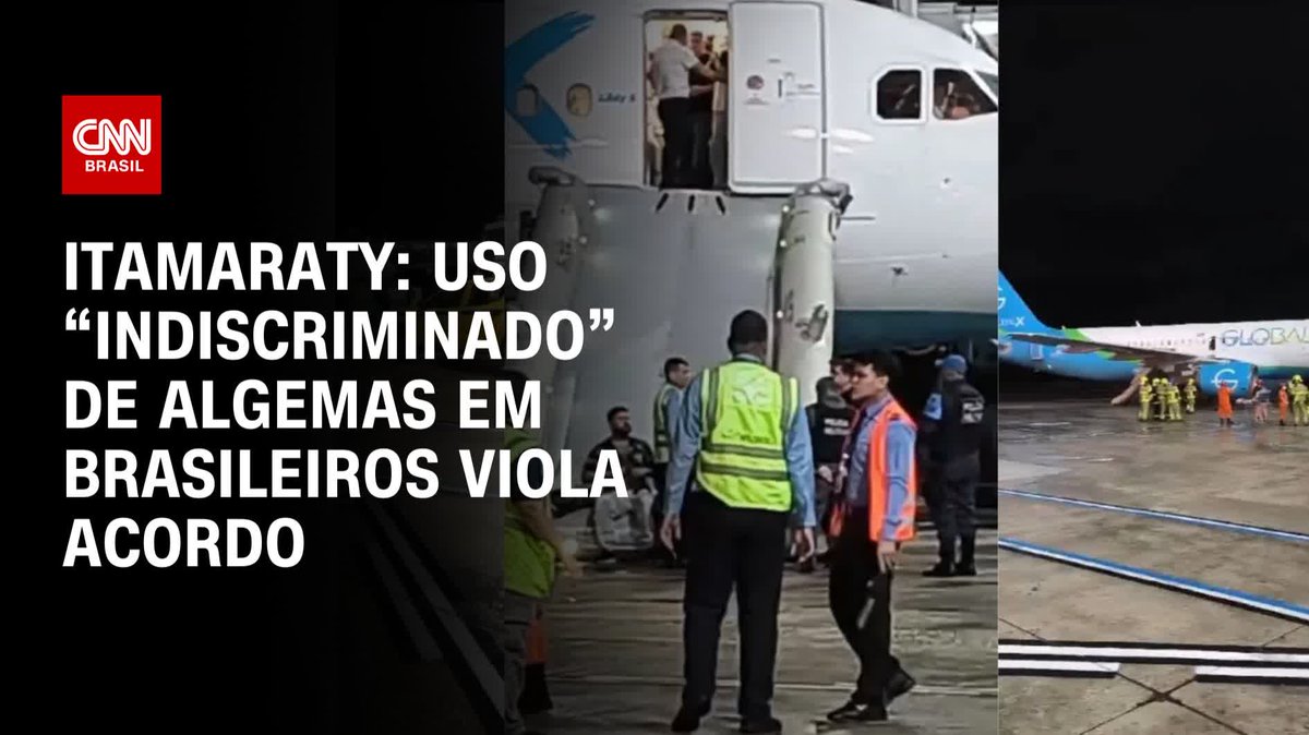 O Itamaraty afirmou que o uso “indiscriminado” de algema nos brasileiros deportados dos EUA viola acordo internacional. O voo de repatriação foi fretado pelo Serviço de Imigração e Controle de Aduanas dos EUA (ICE). #CNNBrasil