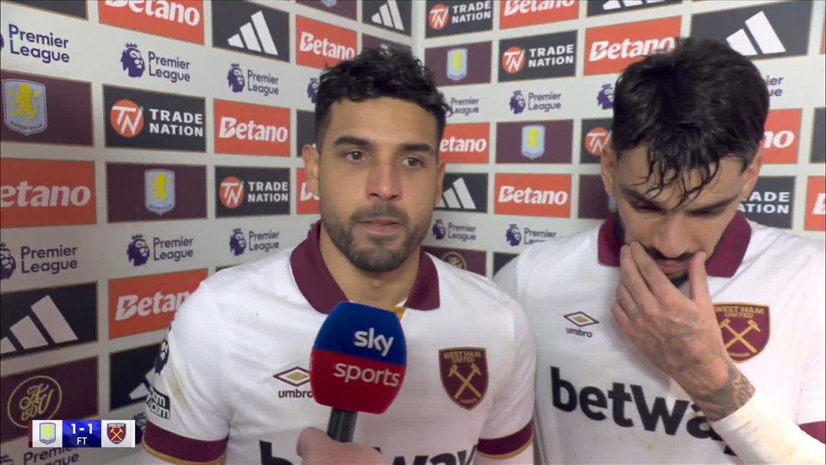"We fought to the end... we deserved to win this game!" 👀 West Ham goalscorer Emerson Palmieri believes his side deserved all three points against Aston Villa today 🗣