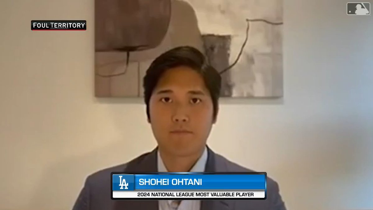 “I wanted to dedicate this award to the entire city of Los Angeles. To all the first responders, firefighters and to all of the fire departments for their heroic efforts to combat these fires in Los Angeles." Watch Shohei's acceptance speech for the NL MVP Award. 🏆