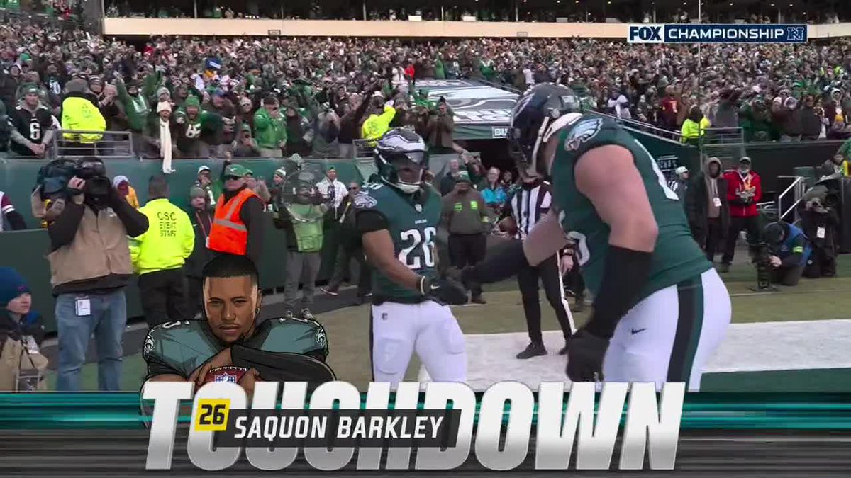 SAQUON DOES IT AGAIN 😤 Barkley scores his second of the game to extend the Eagles' lead 🦅 (📺 FOX)