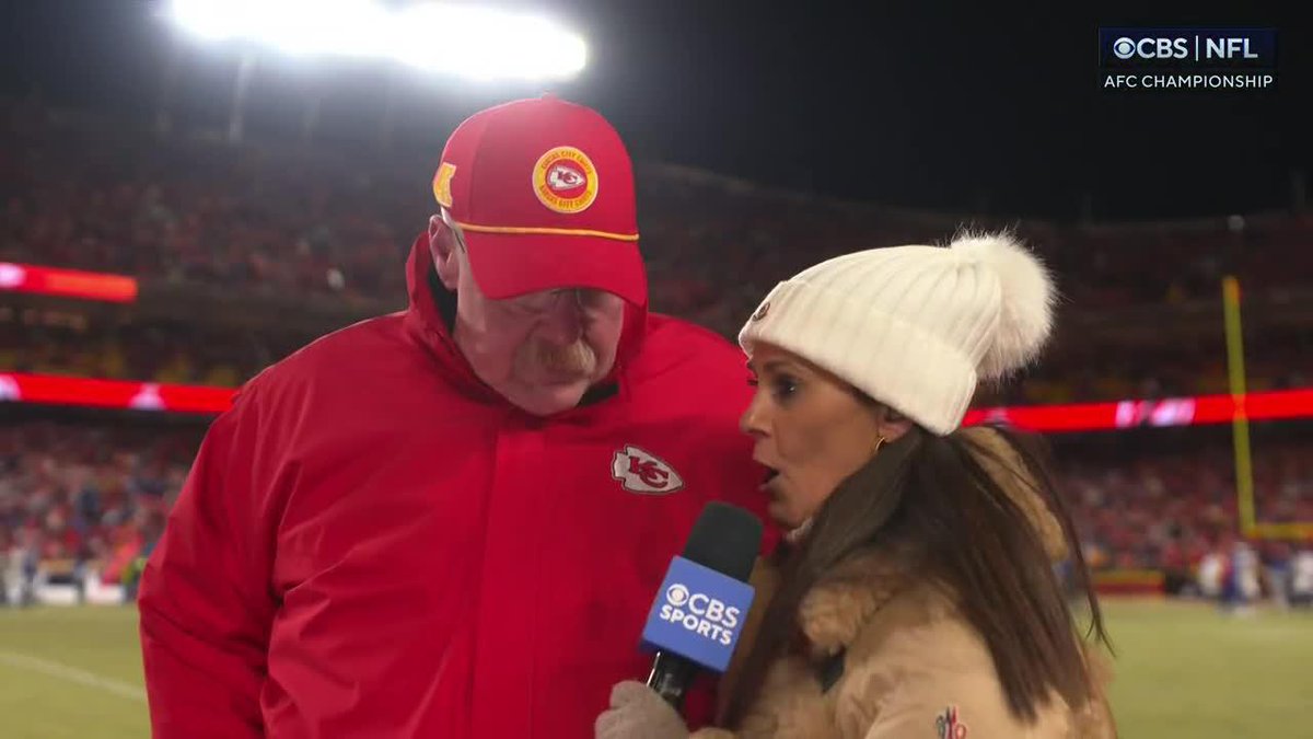 Andy Reid with our Tracy Wolfson as we head into the break.