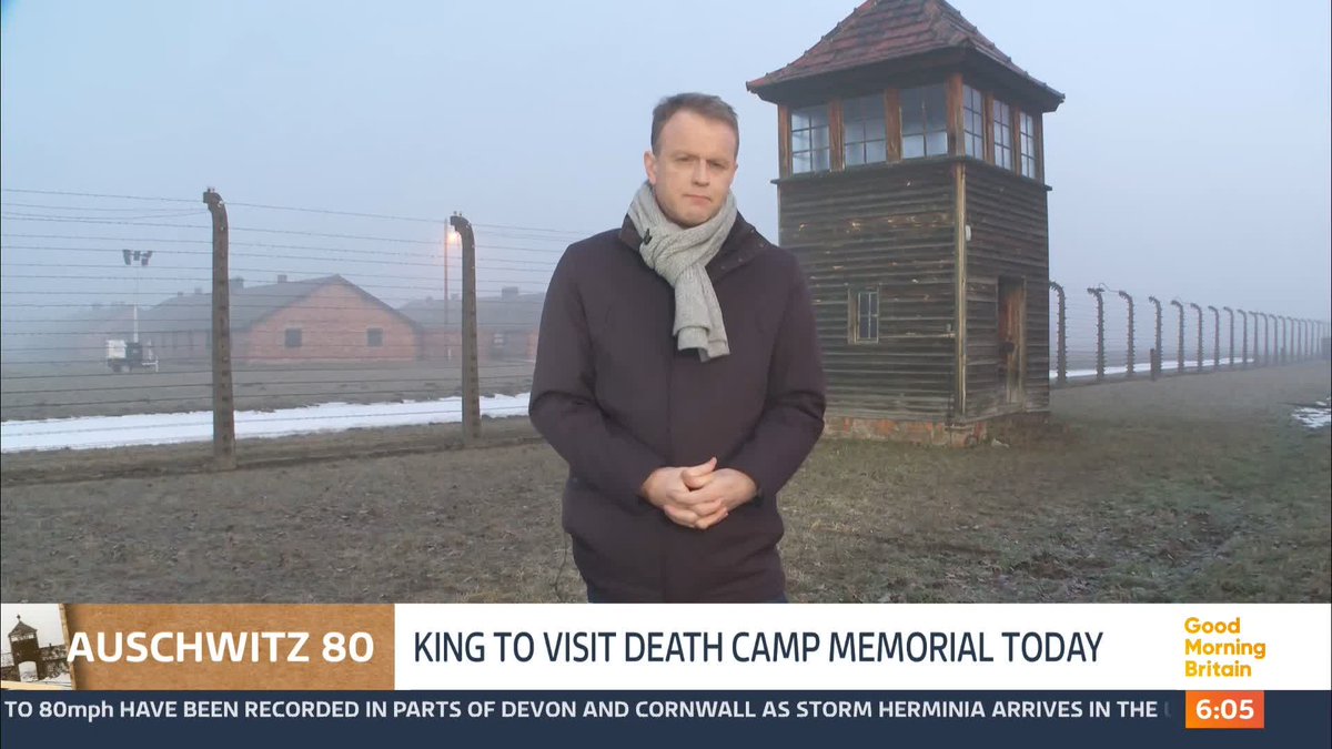 King Charles will become the first British head of state to visit Auschwitz-Birkenau later today as part of events to mark 80 years since the liberation of the Nazi death camp. Nick Dixon is in Poland for us this morning.