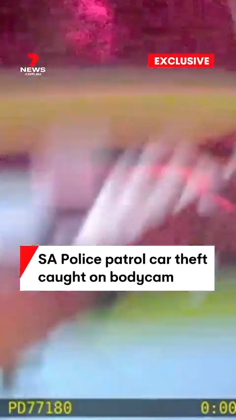 EXCLUSIVE: A late-night traffic stop at Broadview has ended with two suspects stealing an SA Police patrol car, taking off with lights and sirens blaring. The entire ordeal was captured on one of the officer’s bodycam. #7NEWS