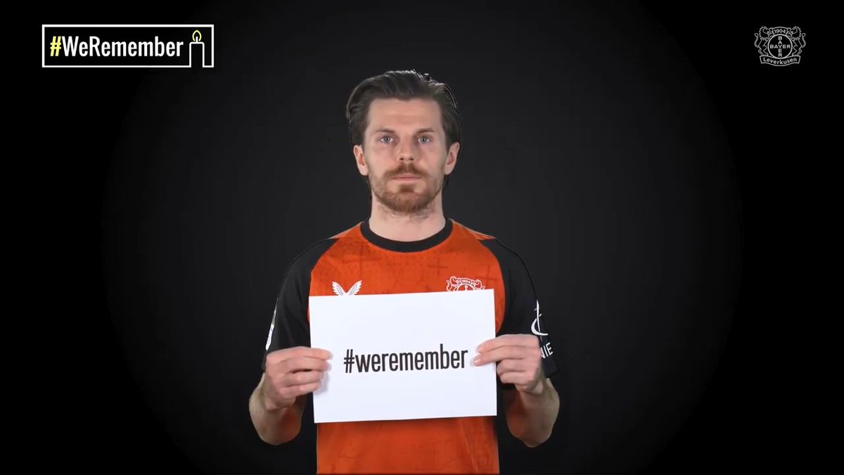 #NieWiederIstJetzt – Es ist unsere Verantwortung! 🤝 Zusammen gegen Rassismus und Antisemitismus. Im Stadion, im Alltag und überall! ✋ Zum „Erinnerungstag im deutschen Fußball“ sagen wir ganz entschieden: Nie wieder! #WeRemember #NeverAgain #Bayer04 #HolocaustGedenktag