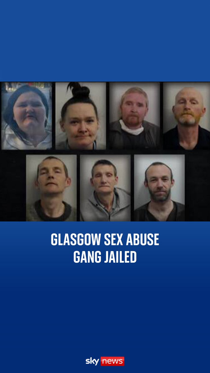Members of a paedophile gang that ran a "monstrous" child sex abuse ring in a Glasgow drugs den have each been sentenced to an order for lifelong restriction. Sky's Connor Gillies reports. WARNING: This video contains graphic content and describes child abuse