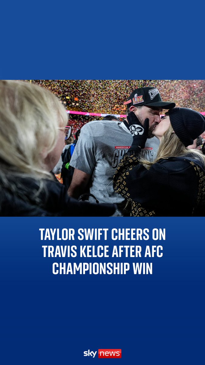 Taylor Swift was seen cheering on her boyfriend Travis Kelce as the Chiefs beat the Bills in the AFC Championship game, securing their spot at the Super Bowl.