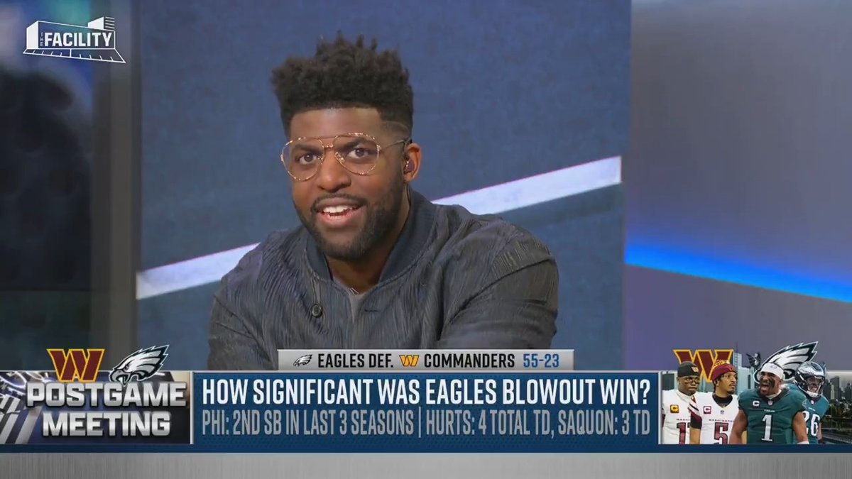 “There’s no team in the NFC like the Eagles. The Commanders were the best they had to offer and the Eagles ran them out of the building.” — Emmanuel Acho